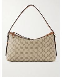 Gucci - Gg Emblem Leather-Trimmed Printed Coated-Canvas Shoulder Bag - Lyst