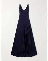 Stella McCartney - Asymmetric Ruffled Crepe Maxi Dress - Lyst