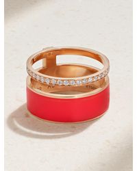 Repossi - Berbere 18-Karat Rose, Lacquer And Diamond Ring - Lyst