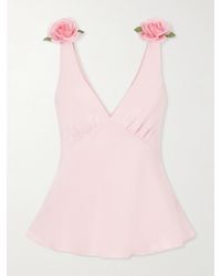 Rodarte - Embellished Silk-Crepe Top - Lyst