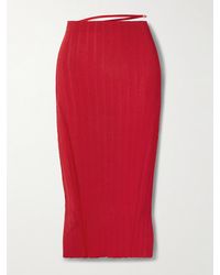Jacquemus - Pralu Embellished Ribbed-Knit Midi Skirt - Lyst