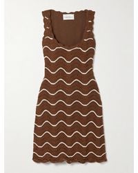Cara Cara - Orel Scalloped Striped Cotton Mini Dress - Lyst