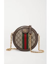 Gucci Ophidia Mini GG Round Shoulder Bag - Natural