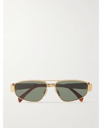 Celine - Triomphe Aviator-Style-Tone And Acetate Sunglasses - Lyst