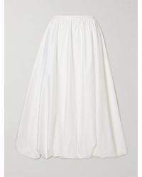 Siedres - Pleated Cotton-Poplin Midi Skirt - Lyst