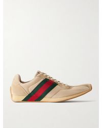 Gucci - Tempo Web-Detailed Suede-Trimmed Mesh Sneakers - Lyst
