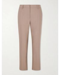 Brunello Cucinelli - Cropped Stretch-Cotton Slim-Leg Pants - Lyst
