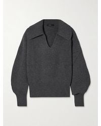 JOSEPH - Ribbed Wool, Silk And Cashmere-Blend Polo Sweater - Lyst