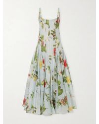 Oscar de la Renta - Paneled Floral-Printed Organza Silk Gown - Lyst