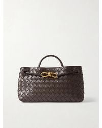 Bottega Veneta - Andiamo East-West Small Intrecciato Leather Top-Handle Bag - Lyst