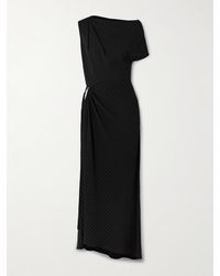 Brandon Maxwell - The Lowery Asymmetrisches Kleid Aus Twill Mit Nadelstreifen - Lyst