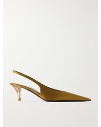 Saint Laurent - Fanny 55 Crepe-Satin Slingback Pumps - Lyst