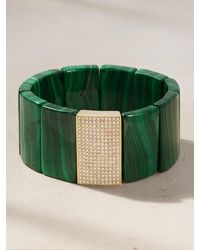 Sydney Evan - Large Spacer 14-Karat, Malachite And Diamond Bracelet - Lyst