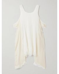 The Row - Ingram Cold-Shoulder Asymmetric Lace-Trimmed Silk-Satin Mini Dress - Lyst