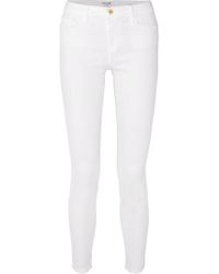 FRAME Le Colour Mid-rise Skinny Jeans - White