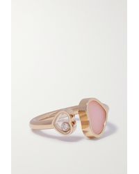 Chopard Happy Hearts 18-karat Rose Gold, Opal And Diamond Ring - Pink