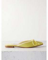 Manolo Blahnik - Ballerimu Bow-Detailed Satin Mules - Lyst