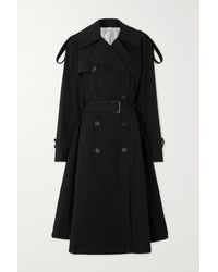 Peter Do Cloud Double-breasted Crinkled Cotton-blend Trench Coat - Black
