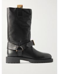 Burberry - Lederstiefel Mit Schnallen - Lyst