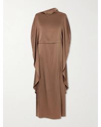 Ruohan - Ikra Cape-Effect Draped Silk-Habotai Maxi Dress - Lyst