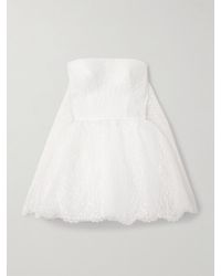 Givenchy - Cape-Effect Strapless Lace Mini Dress - Lyst
