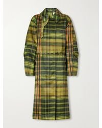 Dries Van Noten - Belted Checked Duchesse Satin Coat - Lyst