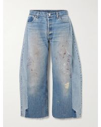 B Sides - Lasso Distressed Cropped Mid-Rise Wide-Leg Jeans - Lyst