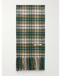 AURALEE - Fringed Checked Cashmere Scarf - Lyst