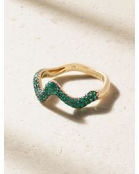 SHAY - Wave 18-Karat, Emerald And Diamond Ring - Lyst