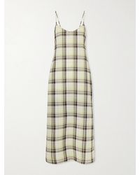 Proenza Schouler - Evelyn Tie-Back Checked Crinkled-Voile Maxi Dress - Lyst
