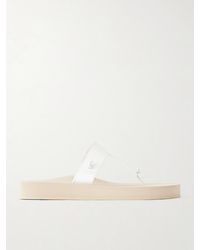 Christen - Edge Lizard-Effect Leather Flip Flops - Lyst
