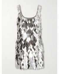 Rabanne - Sequined-Tone Chainmail Mini Dress - Lyst