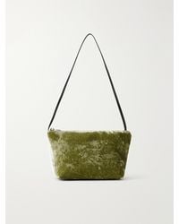 Valesque - Corset Leather-Trimmed Crushed-Velvet Shoulder Bag - Lyst