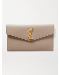 Saint Laurent - Uptown Textured-Leather Pouch - Lyst