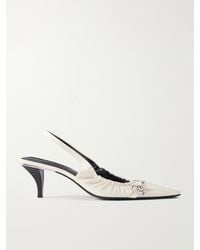 Gucci - Vittoria 55 Horsebit-Embellished Leather Slingback Pumps - Lyst