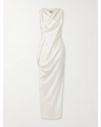 Vivienne Westwood - Long Fond Draped Crinkled-Satin Maxi Dress - Lyst