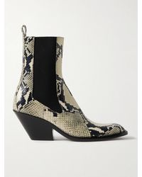 KHAITE - Austin Ankle Boots Aus Leder Mit Schlangeneffekt - Lyst