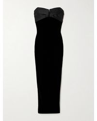 Roland Mouret - Strapless Satin-Trimmed Velvet Gown - Lyst