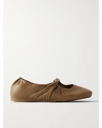 Loewe - Pebble Embellished Leather Ballet Flats - Lyst