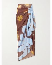 Cala De La Cruz - Luana Floral-Print Voile Pareo - Lyst