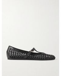 Ancient Greek Sandals - Aerati Ballerinas Aus Geflochtenem Raffiabast Mit Lederbesätzen - Lyst