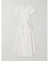 Patou - Knotted Cotton-Poplin Midi Dress - Lyst
