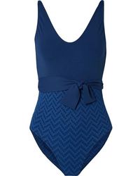 Eres Maillot De Bain En Crépon À Ceinture - Bleu