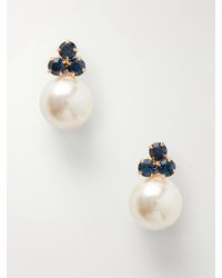 Jennifer Behr - Belen-Tone, Sapphire And Pearl Earrings - Lyst