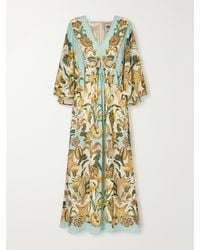 FARM Rio - Marine Garden Floral-Print Crepe De Chine Maxi Dress - Lyst