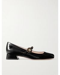 Roger Vivier - Très Vivier Flower 25 Crystal-Embellished Patent-Leather Mary Jane Pumps - Lyst