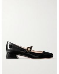 Roger Vivier - Très Vivier Flower 25 Crystal-Embellished Patent-Leather Mary Jane Pumps - Lyst