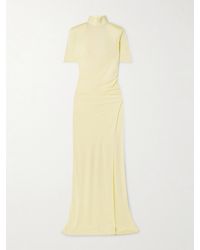 The New Arrivals Ilkyaz Ozel - Pernille Ruched Satin-Jersey Maxi Dress - Lyst