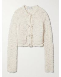 Acne Studios - Verkürzter Cardigan Aus Bouclé Aus Einer Wollmischung Mit Schleifen - Lyst