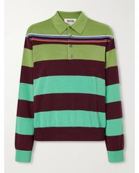 Christopher John Rogers - Striped Wool And Silk Blend Polo Shirt - Lyst